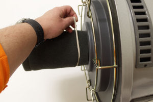 Secure foam filter with rubberband